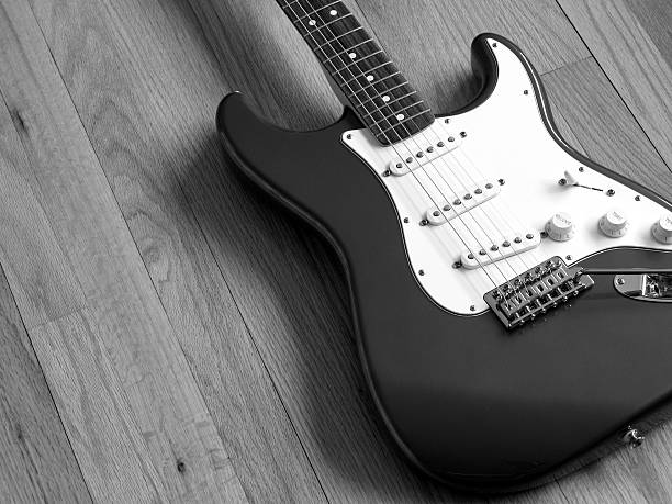 Guitar in Black and White stock photo