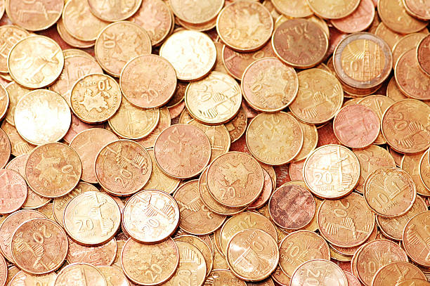 istock Business concept - Background with many golden coins 91203106
