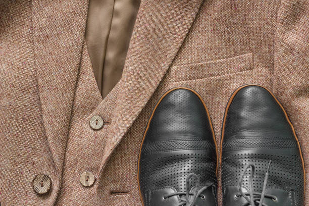 istock Tweed jacket with its details of buttons 912031320