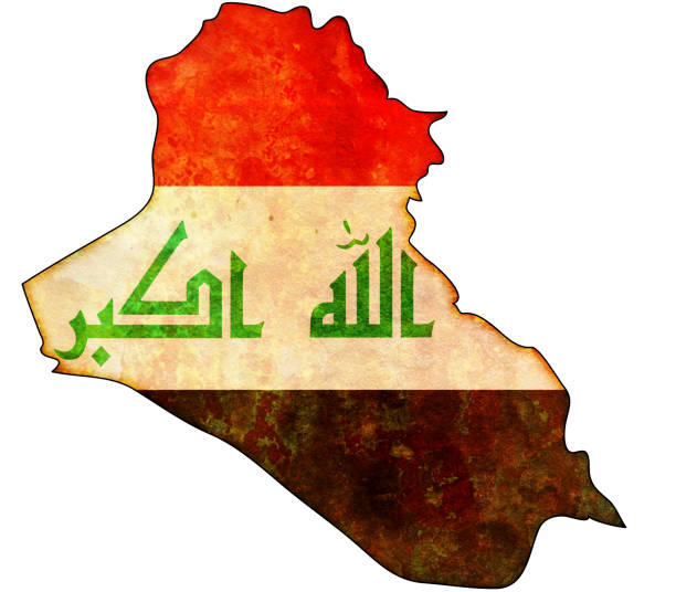 istock map with flag of iraq 912035632
