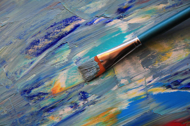 istock Closeup background of brush and palette. 912044706