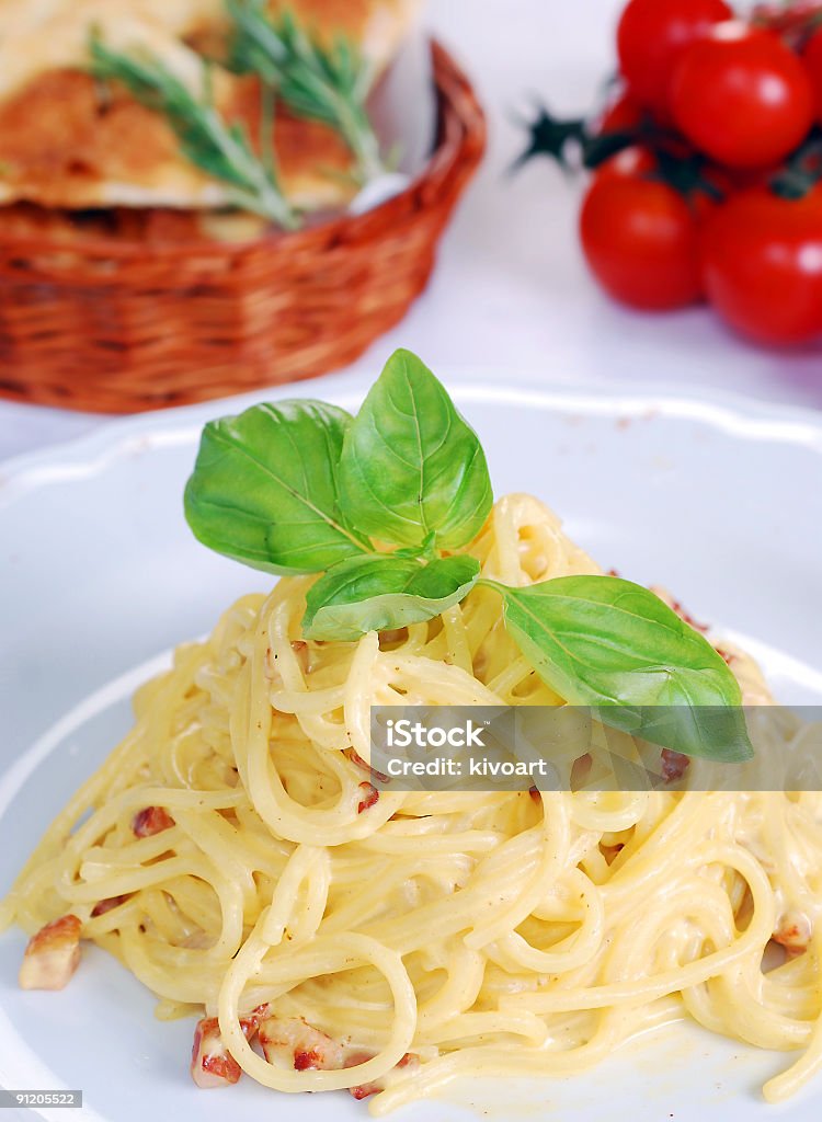 spaghetti carbonara italian carbonara Bacon Stock Photo