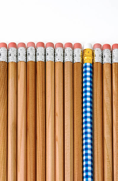 istock Wall of Pencils with One Checkered Pencil 91206123