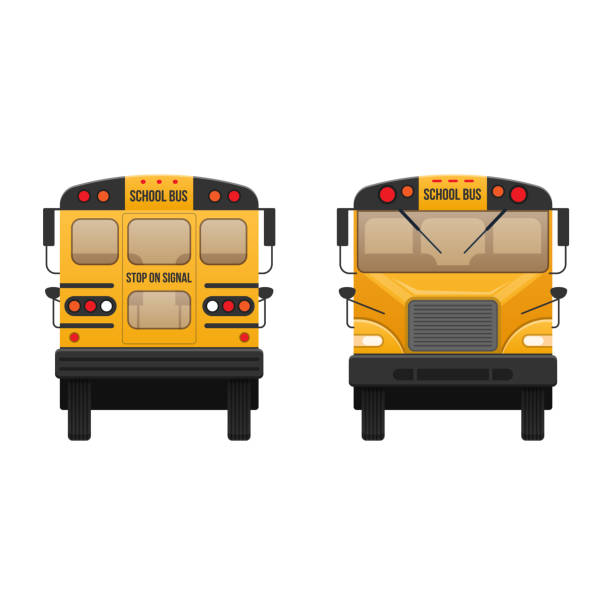 istock Yellow classic school children's bus. Modern education. Traveling with children 912062956