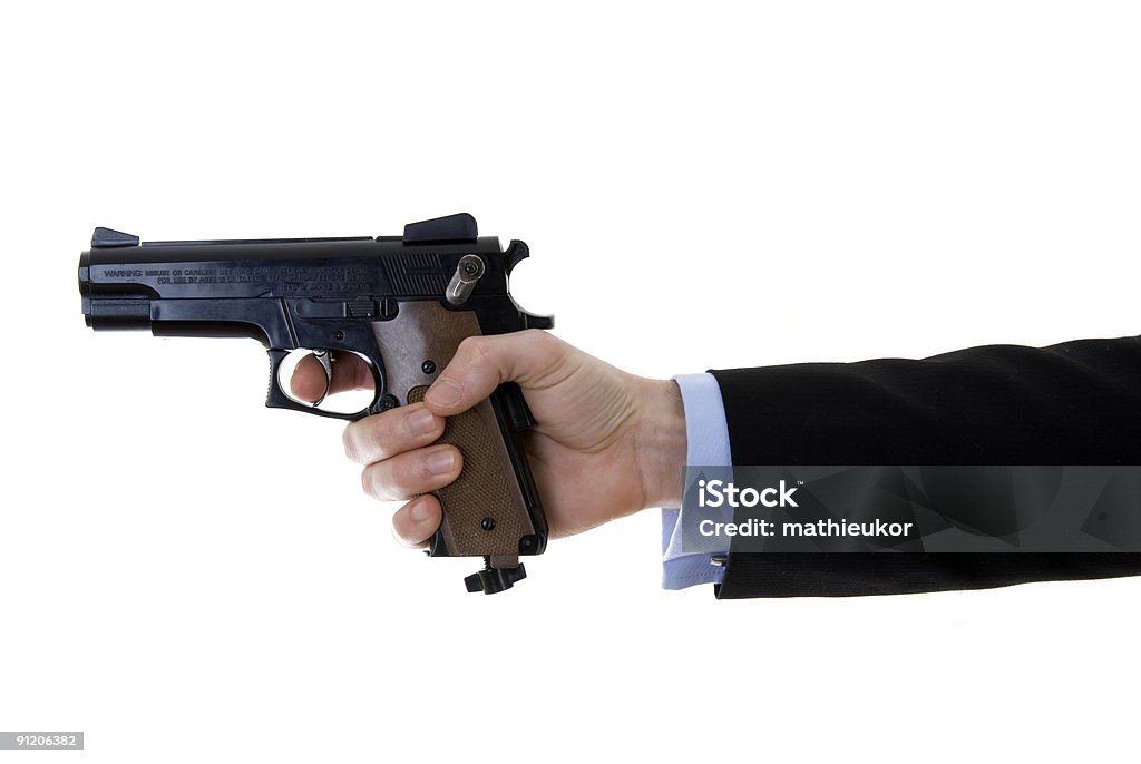 Geschäftsmann mit Pistole - Lizenzfrei Abfeuern Stock-Foto