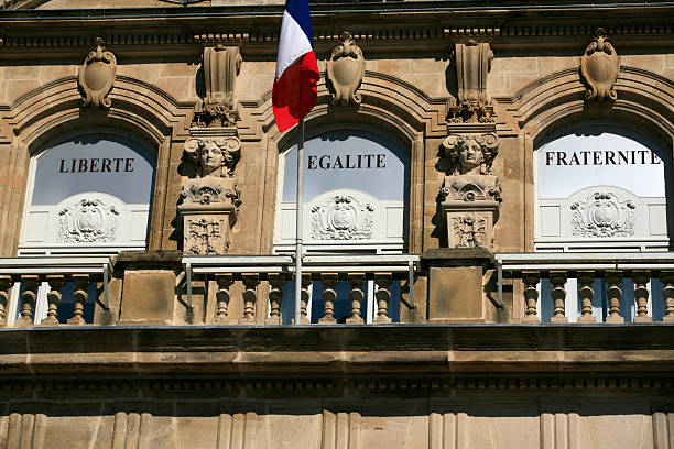 front view of Autun's city hall  motto stock pictures, royalty-free photos & images