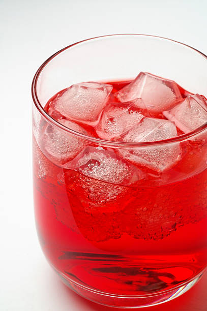 istock Glass of red drink with ice  cubes (3) 91206740
