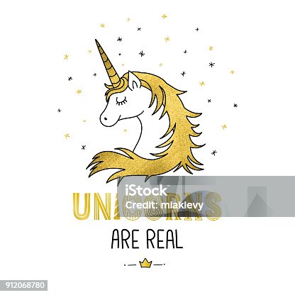 istock Golden unicorn 912068780