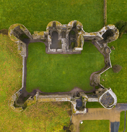 Aerial view of a castle, Roscommon, Ireland.