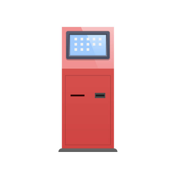 istock Financial services of bank terminal. Payments, terminal, digital touch screen 912071834