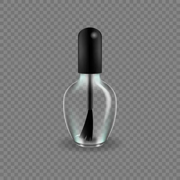 Vector illustration of Glass bottle of lacquer for beauty, application to the hands