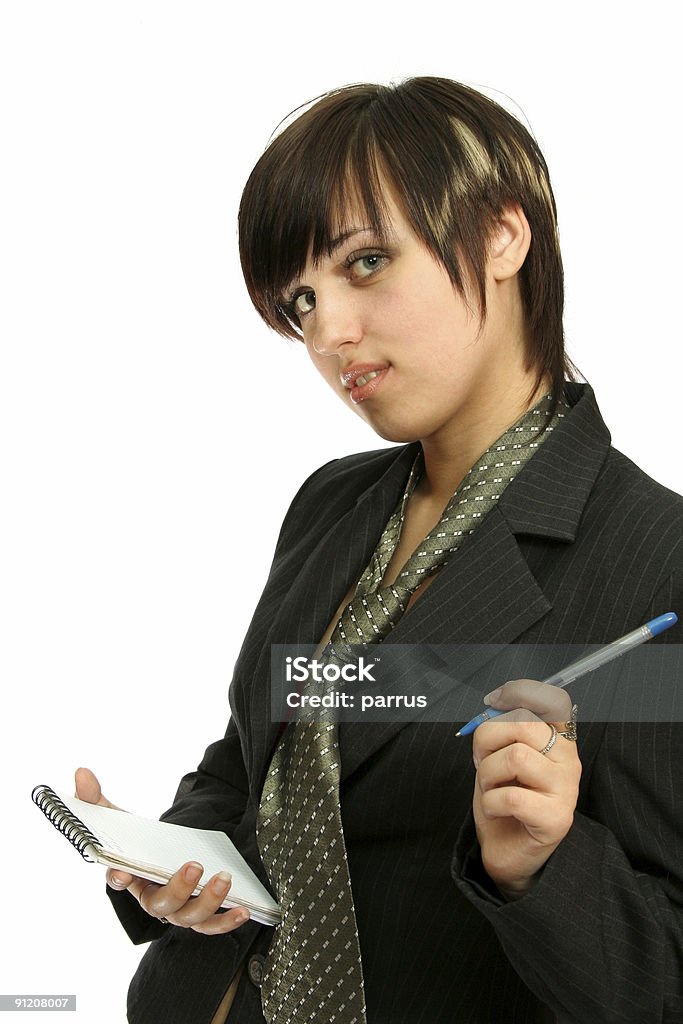 Sympathique Femme d'affaires avec ordinateur portable - Photo de 18-19 ans libre de droits