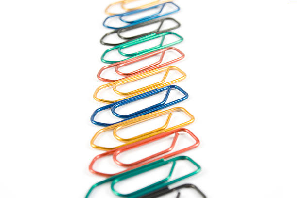 Rainbow paper clips stock photo