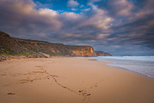 South Australian Coastal Landscape with, Ethel, ship wreck at the beack in Innes National Park, Yorke Peninsula