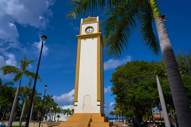 istock Clock tower in Cozumel Island of Mexico 912090378