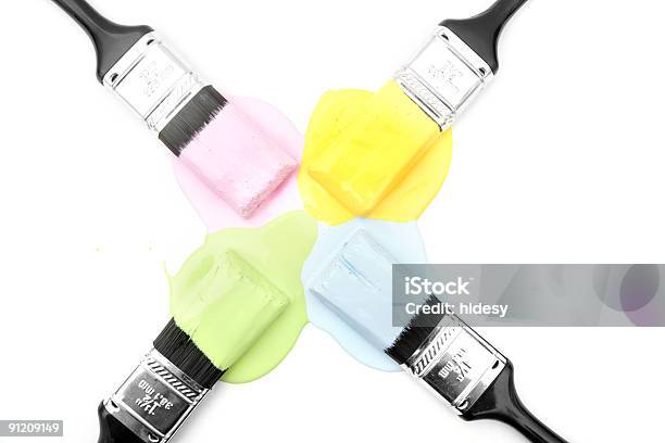 Four Colours Stock Photo - Download Image Now - Four Objects, No People, Paint
