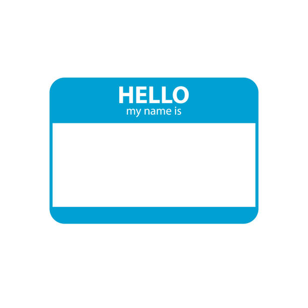 ÐÐµÑÐ°ÑÑ Hello my name is background isolated on white back name tag stock illustrations