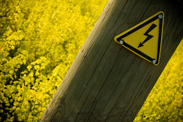 Caution electricity stock photo