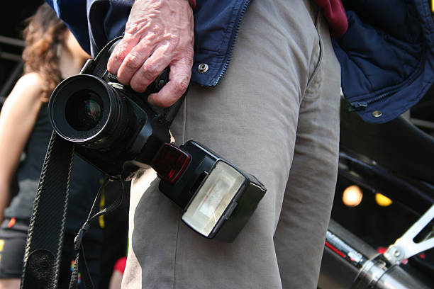 Professional photographer waiting stock photo