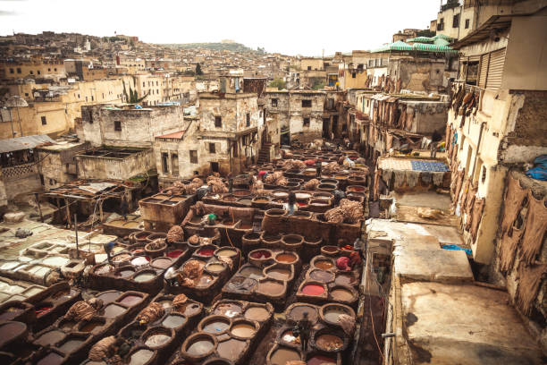 istock Dyeing tannery in Fes, Morocco 912100120