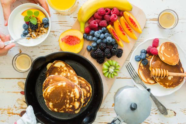 istock Breakfast with fresh fruits and berries 912102320