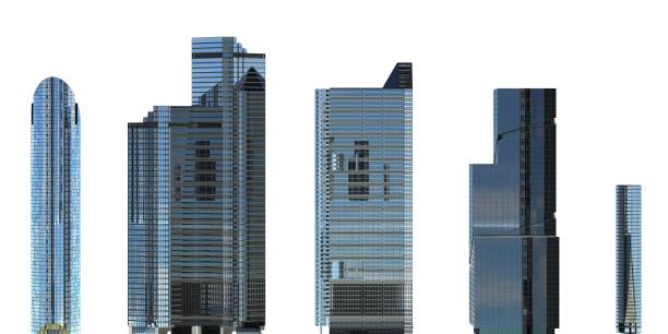 istock Skyscrapers 3D Illustration isolated on white background 912102528