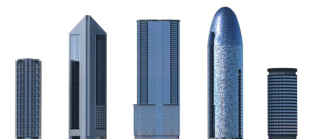 istock Skyscrapers 3D Illustration isolated on white background 912102748
