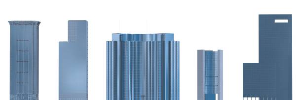 istock Skyscrapers 3D Illustration isolated on white background 912103010
