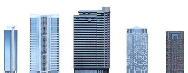 istock Skyscrapers 3D Illustration isolated on white background 912103062