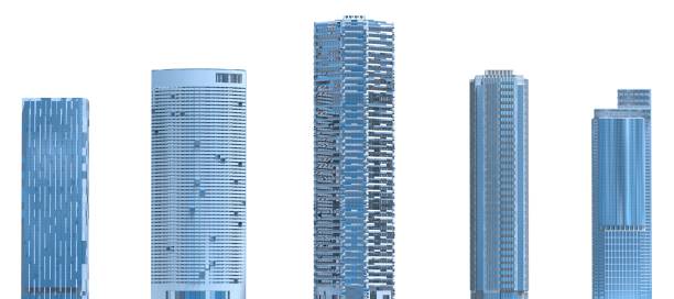 istock Skyscrapers 3D Illustration isolated on white background 912103110