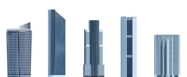 istock Skyscrapers 3D Illustration isolated on white background 912103524