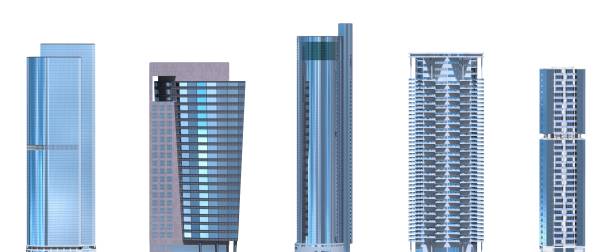 istock Skyscrapers 3D Illustration isolated on white background 912107244