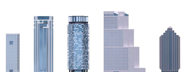 istock Skyscrapers 3D Illustration isolated on white background 912107312