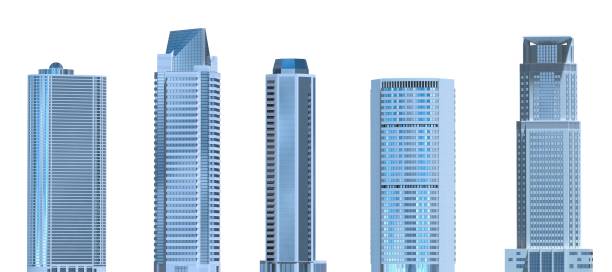 istock Skyscrapers 3D Illustration isolated on white background 912107374