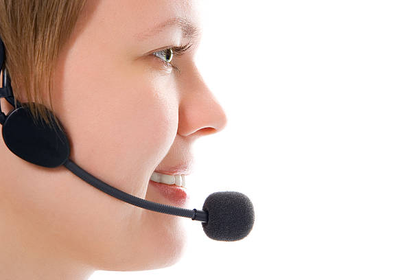 istock beautiful customer support girl  headphones 91210742