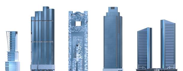 istock Skyscrapers 3D Illustration isolated on white background 912107450