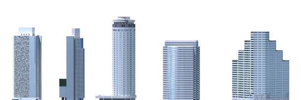 istock Skyscrapers 3D Illustration isolated on white background 912107512