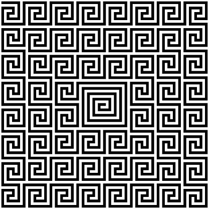 Vector Ancient Greek Meander Maze Background Editable Stroke Stock ...