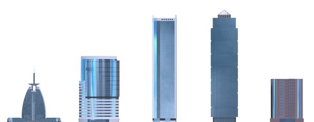 istock Skyscrapers 3D Illustration isolated on white background 912107692