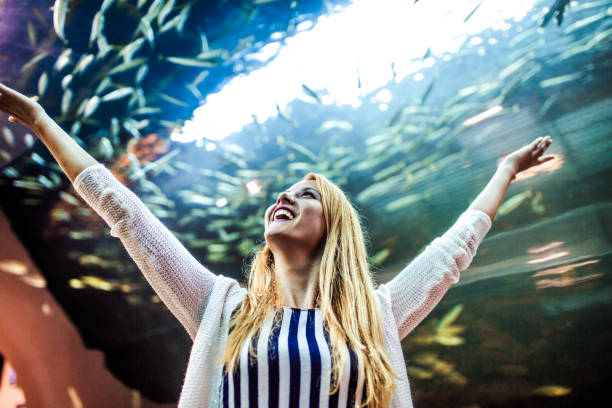istock Woman in aquarium 912108376