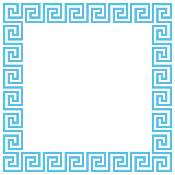 wektor starożytny grecki meander wzór ramki. edytowalne obrys. - pattern seamless backgrounds greek culture stock illustrations