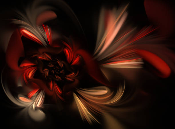 red flower on the black background. - veil silk smoke red imagens e fotografias de stock