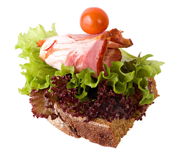 Sandwich with bacon and salad stock photo