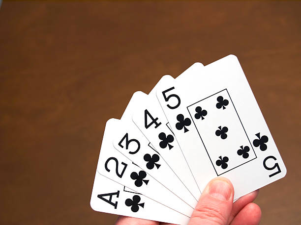 istock Poker, straight flush clubs 91212135