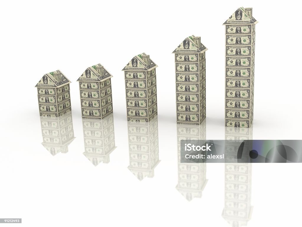 House Prices Chart  Moving Up Stock Photo