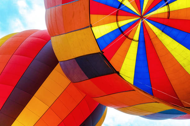 istock Closeup Inside Two Colorful Hot Air Balloons 912130606