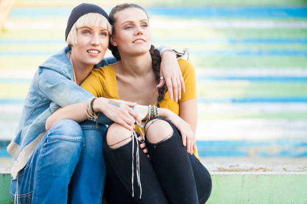 istock Couple sitting on stairs 912134284