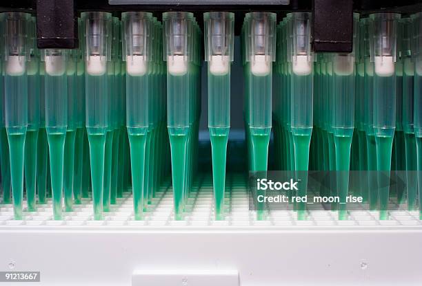 Robot Microfluidics Dispensation Stock Photo - Download Image Now - Laboratory, Genomics, Oncology