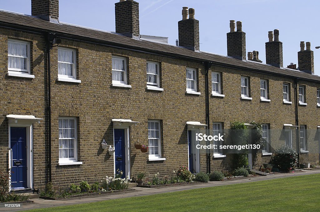 Rząd polski tarasowym cottages, Greenwich, Londyn, Anglia - Zbiór zdjęć royalty-free (Anglia)