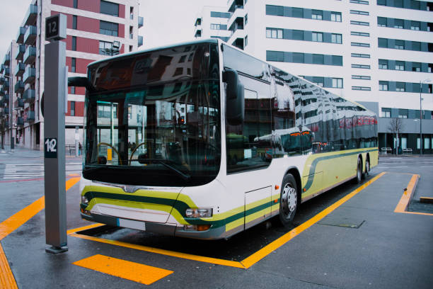 istock Bus parked at city 912138164